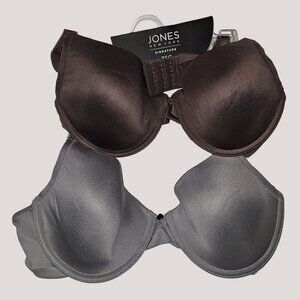 Jones New York Women's 2 Underwire Bra Set 36C Brown and Grey